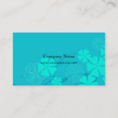 Bloemen, elegant, blauw visitekaartje (Achterkant)