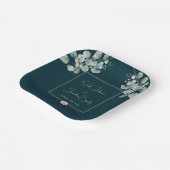 Bloemen Elegant Eucalyptus Bladgroen Bruiloft Papieren Bordje (Gebogen)