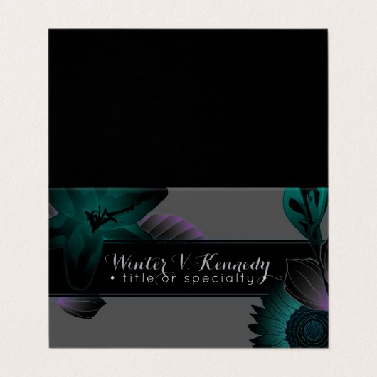 bloemen elegant gevouwen verwijzing visitekaartje (Buitenkant ongevouwen)