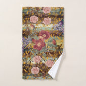 Bloemen Elegant met Blauwgroen, Bruin, Ivoor Bad Handdoek (Handdoek)