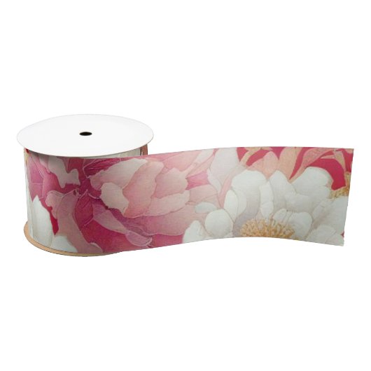 Bloemen elegant rood satijnen lint (Spoel)