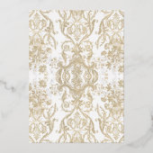 Bloemen Elegant Taupe n Goud Vrijgezellenfeest Folie Uitnodiging (Achterkant)