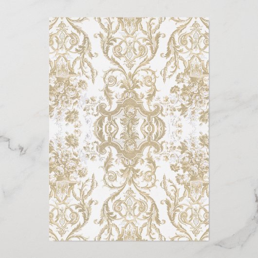 Bloemen  Elegant Taupe n Goud Vrijgezellenfeest Folie Uitnodiging (Achterkant)