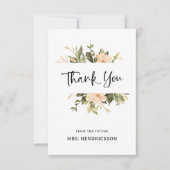  Bloemen | Elegant Vrijgezellenfeest Bedankkaart (Voorkant)