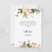  Bloemen | Elegant Vrijgezellenfeest Bedankkaart (Achterkant)