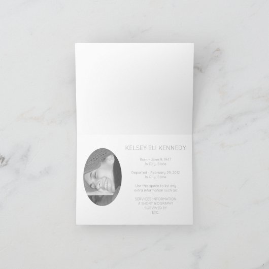  bloemen elegante begrafenis kaart (Binnen)