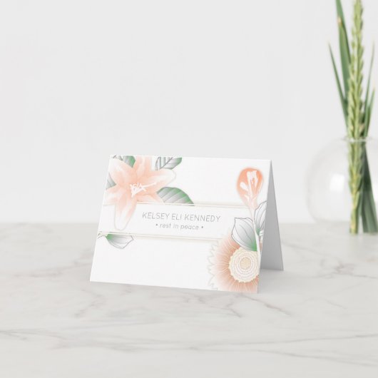  bloemen elegante begrafenis kaart (Voorkant)