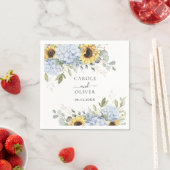 Bloemen Elegante Blauwe Hydrangea Zonnebloemen Bru Servet (Insitu)