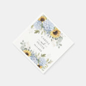 Bloemen Elegante Blauwe Hydrangea Zonnebloemen Bru Servet (Hoek)