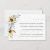 Bloemen Elegante Blauwe Hydrangea Zonnebloemen Det Kaart (Voorkant)