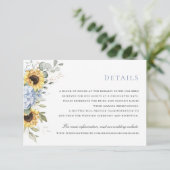 Bloemen Elegante Blauwe Hydrangea Zonnebloemen Det Kaart (Staand voorkant)