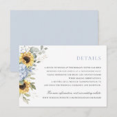 Bloemen Elegante Blauwe Hydrangea Zonnebloemen Det Kaart (Voorkant / Achterkant)