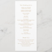 Bloemen Elegante  Franse Rozen Gouden Bruiloft Programmakaart (Achterkant)