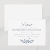 Bloemen Elegante Franse Rozen Vintage bruiloft Det Kaart (Voorkant / Achterkant)