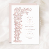 Bloemen Elegante Rozen Trellis Bruiloft Kaart