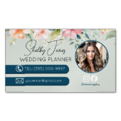 Bloemen Elegante Wedding Planner voor kleine bedri Magnetisch Visitekaartje (Voorkant)