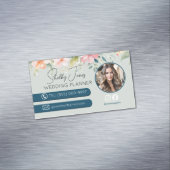 Bloemen Elegante Wedding Planner voor kleine bedri Magnetisch Visitekaartje (Voorbeeld)