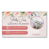 Bloemen Elegante Wedding Planner voor kleine bedri Magnetisch Visitekaartje (Voorkant)