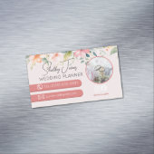 Bloemen Elegante Wedding Planner voor kleine bedri Magnetisch Visitekaartje (Voorbeeld)