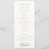 Bloemen Elegante Witte Hydrangea Crest Bruiloft Programmakaart (Achterkant)