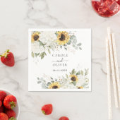 Bloemen Elegante Witte Hydrangea Zonnebloemen Brui Servet (Insitu)