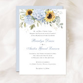 Bloemen Elegante Zonnebloemen Blauwe Hydrangea Bru Kaart