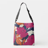 Bloemen elegantie: abstract patroon crossbody tas (Achterkant)