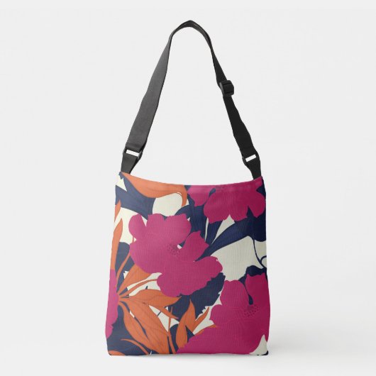Bloemen elegantie: abstract patroon crossbody tas (Voorkant)