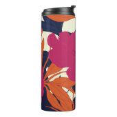 Bloemen elegantie: abstract patroon thermosbeker (Gedraaid links)