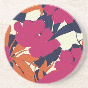 Bloemen elegantie: abstract patroon zandsteen onderzetter