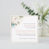 Bloemen Elegantie met Cross Baptism Kaart (Staand voorkant)