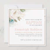 Bloemen Elegantie met Cross Baptism Kaart (Voorkant)