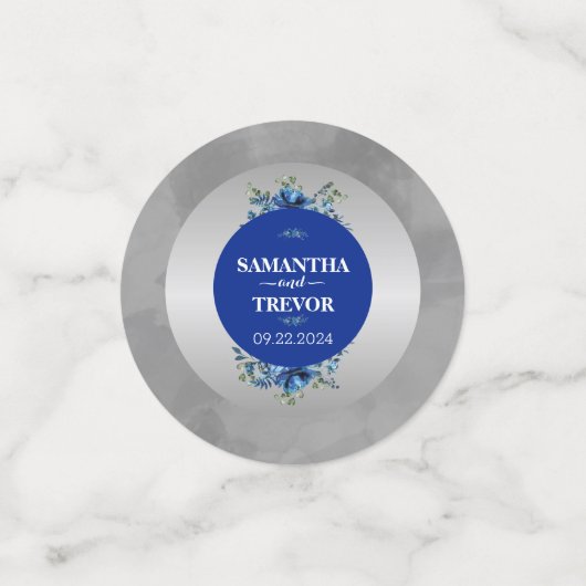 Bloemen Elegantie & Metallic Zilveren Bloesems Confetti (Kleine voorkant)