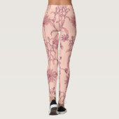 Bloemen elementen, naadloze achtergrond. leggings (Achterkant)