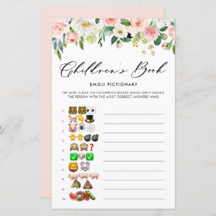 bloemen Emoji Pictionary Baby shower Game