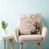 Bloemen en aangepaste foto voor uw dochter kussen (Stoel)