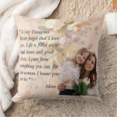 Bloemen en aangepaste foto voor uw dochter kussen (Deken)