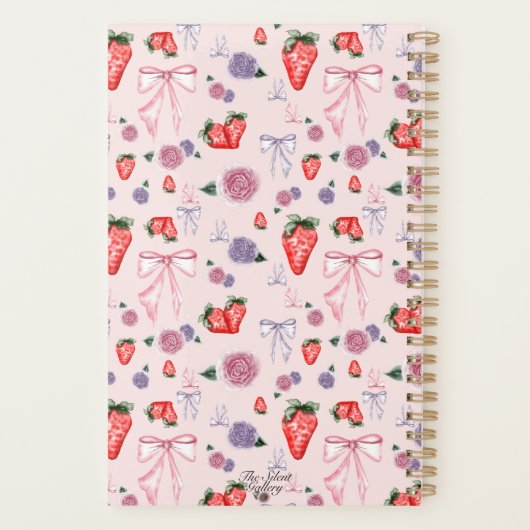 Bloemen en Aardbei Coquette Planner (Achterkant)
