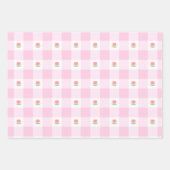 Bloemen en Aardbei Girly en Schattige Patroon Inpakpapier Vel (Voorkant 3)