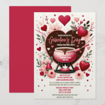 Bloemen en aardbeien Galentine's Fondue Party