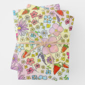 Bloemen en aardbeien Verpakkingspapier Inpakpapier Vel (In situ)