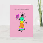 Bloemen en Abstract meisje Inspirerend oma Kaart (Voorkant)