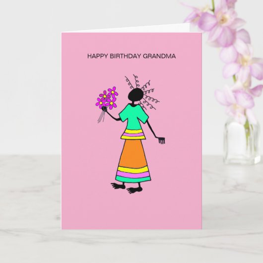 Bloemen en Abstract meisje Inspirerend oma Kaart (Orchidee)