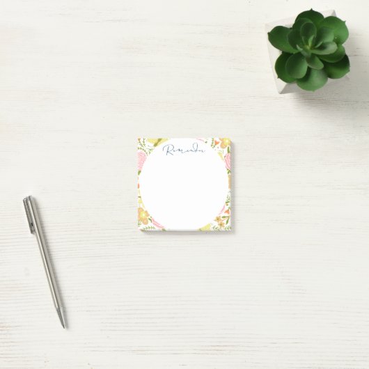 Bloemen en Abstracte cirkel Post-it® Notes (Kantoor)