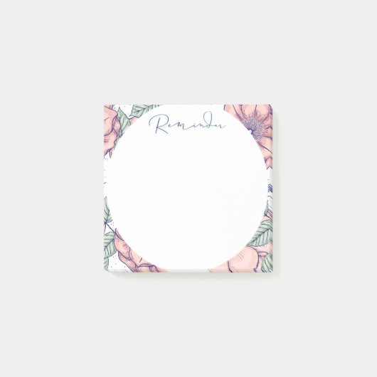 Bloemen en Abstracte cirkel Post-it® Notes (Voorkant)