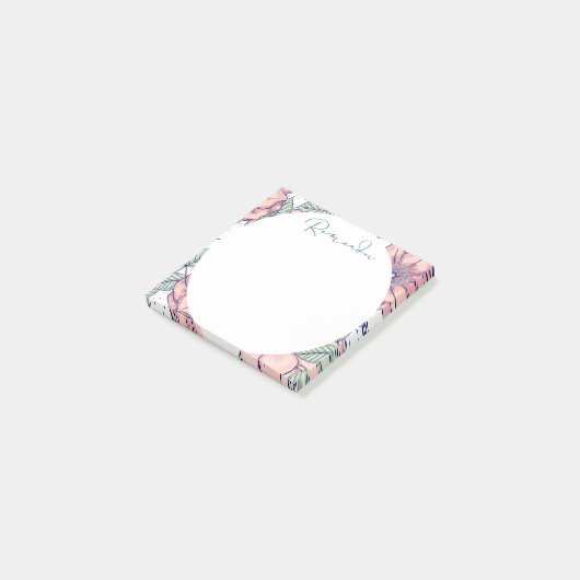 Bloemen en Abstracte cirkel Post-it® Notes (Schuin)