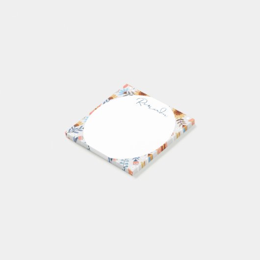 Bloemen en Abstracte cirkel Post-it® Notes (Schuin)