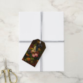 Bloemen en ananas op een entablement cadeaulabel (Met Touw)