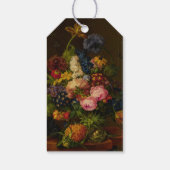 Bloemen en ananas op een entablement cadeaulabel (Achterkant)