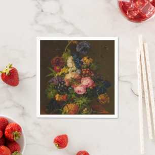 Bloemen en ananas op een hoofdgestel servet